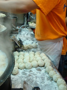 Making dumplings in Taipei